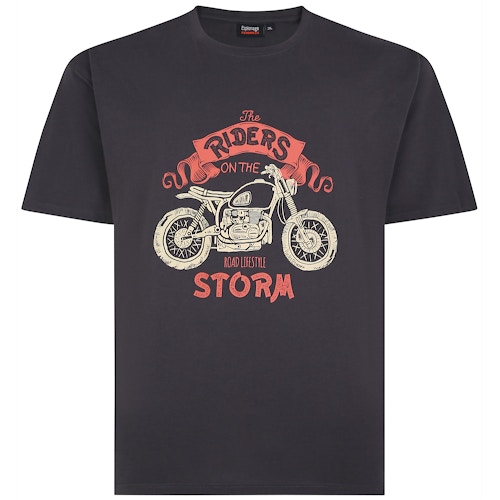 Espionage Riders on the Storm Print T-Shirt Black